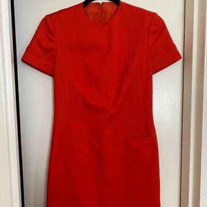 Vintage Red Work Dress with Pockets